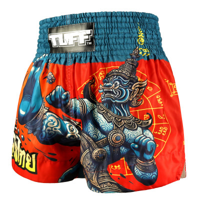 TUFF Muay Thai Boxing Shorts High-Cut Retro Style "The Emerald King"  2