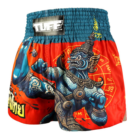 TUFF Muay Thai Boxing Shorts High-Cut Retro Style "The Emerald King"  TUFF Muay Thai Boxing Shorts High-Cut Retro Style "The Emerald King"