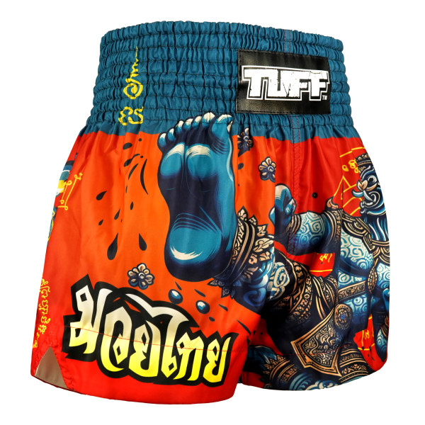 TUFF Muay Thai Boxing Shorts High-Cut Retro Style "The Emerald King"