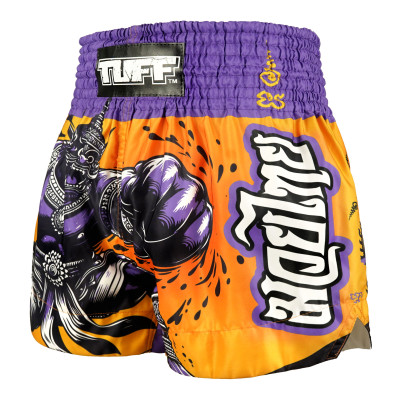 TUFF Muay Thai Boxing Shorts High-Cut Retro Style "The Amethyst King"  2
