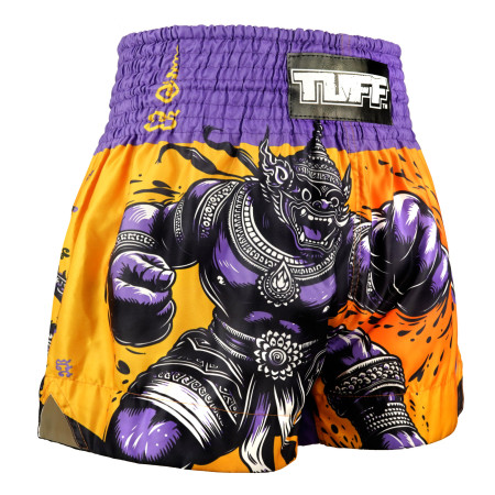 TUFF Muay Thai Boxing Shorts High-Cut Retro Style "The Amethyst King"  TUFF Muay Thai Boxing Shorts High-Cut Retro Style "The Amethyst King"