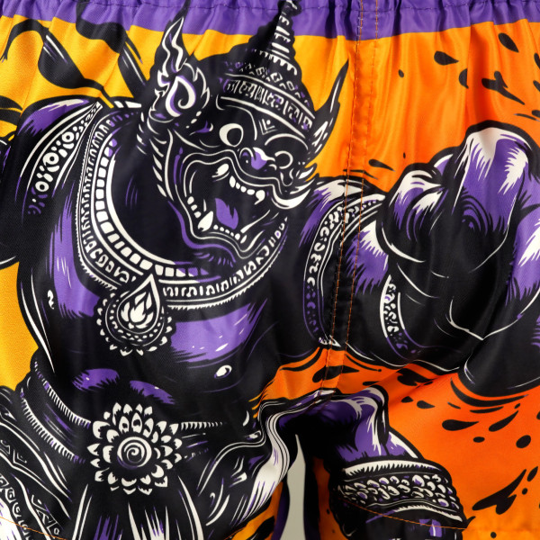 TUFF Muay Thai Boxing Shorts High-Cut Retro Style "The Amethyst King"