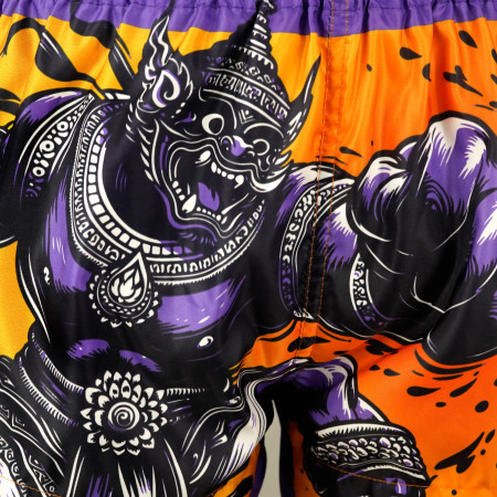 TUFF Muay Thai Boxing Shorts High-Cut Retro Style "The Amethyst King"  TUFF Muay Thai Boxing Shorts High-Cut Retro Style "The Amethyst King"