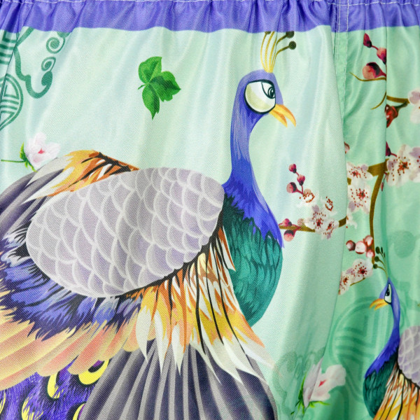 TUFF Muay Thai Boxing Shorts High-Cut Retro Style "Yugana Kujaku The Elegance Peacock"