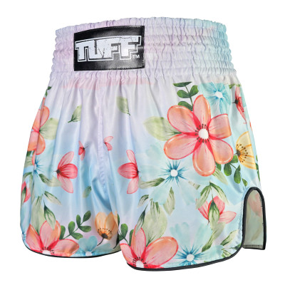 TUFF Muay Thai Boxing Shorts High-Cut Retro Style "Kibo no Hana Flower of Hope"  2