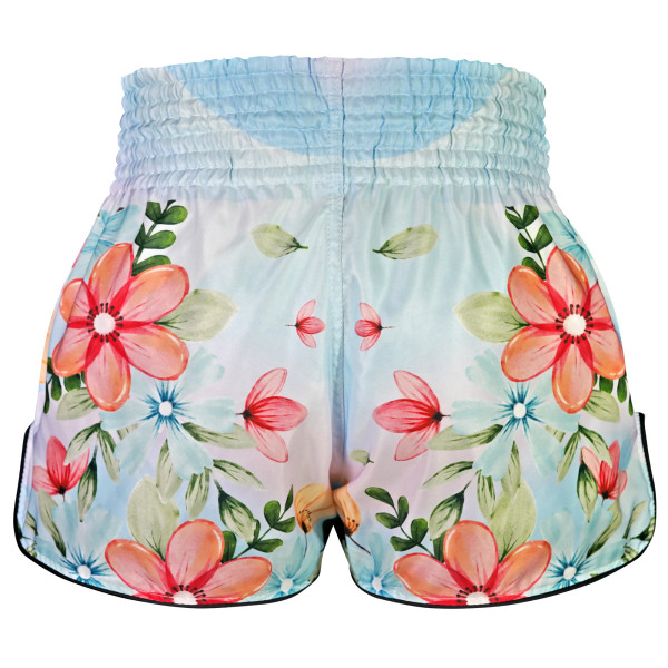 TUFF Muay Thai Boxing Shorts High-Cut Retro Style "Kibo no Hana Flower of Hope"