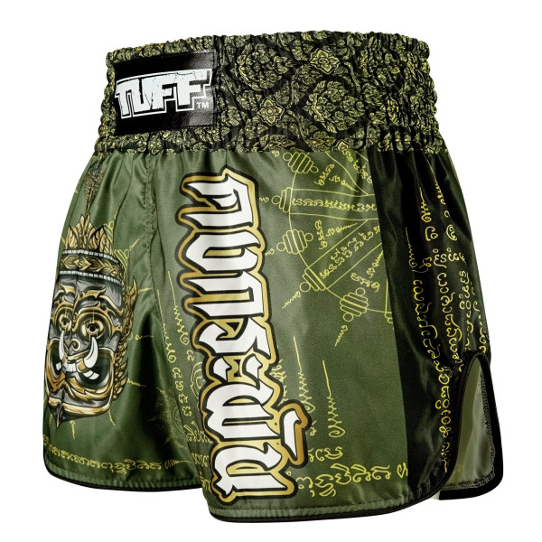 TUFF Muay Thai Boxing Shorts High-Cut Retro Style "The Immortal Yaksa"