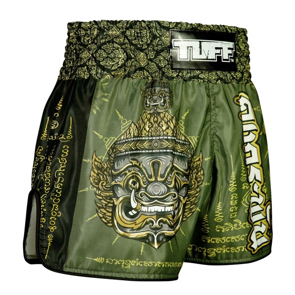 TUFF Muay Thai Boxing Shorts High-Cut Retro Style "The Immortal Yaksa"