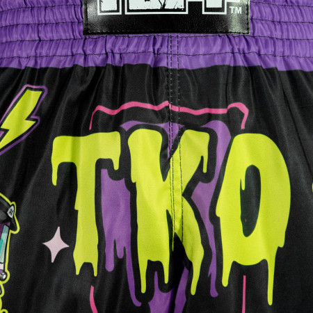 TUFF Muay Thai Boxing Shorts High-Cut Retro Style "The TKO Night"  TUFF Muay Thai Boxing Shorts High-Cut Retro Style "The TKO Night"