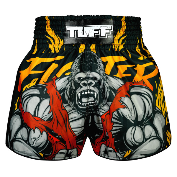 TUFF Muay Thai Boxing Shorts High-Cut Retro Style "The Gigantic Beast" 