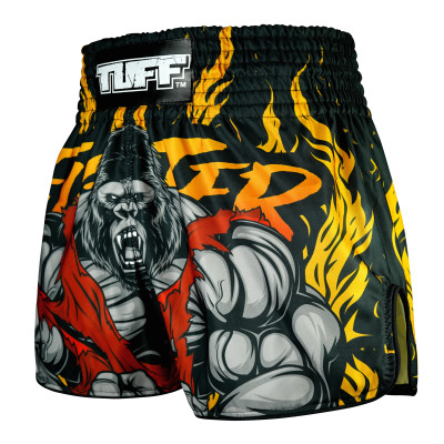 TUFF Muay Thai Boxing Shorts High-Cut Retro Style "The Gigantic Beast"  2