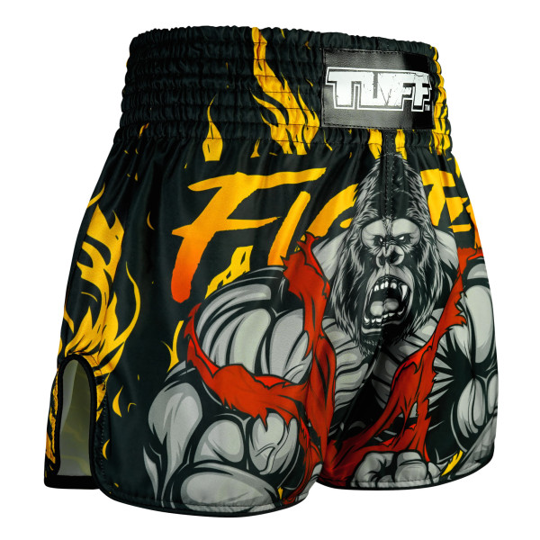 TUFF Muay Thai Boxing Shorts High-Cut Retro Style "The Gigantic Beast"