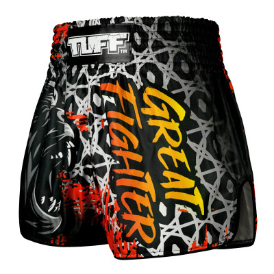 TUFF Muay Thai Boxing Shorts High-Cut Retro Style "Kong Rampage"  2