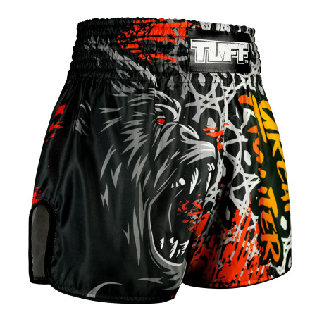 TUFF Muay Thai Boxing Shorts High-Cut Retro Style "Kong Rampage"  TUFF Muay Thai Boxing Shorts High-Cut Retro Style "Kong Rampage"