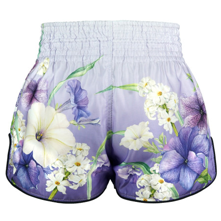 TUFF Muay Thai Boxing Shorts High-Cut Retro Style "Purple An-Chan"  TUFF Muay Thai Boxing Shorts High-Cut Retro Style "Purple An-Chan"