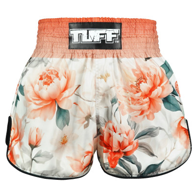 TUFF Muay Thai Boxing Shorts High-Cut Retro Style "Tub-Tim Bloom"