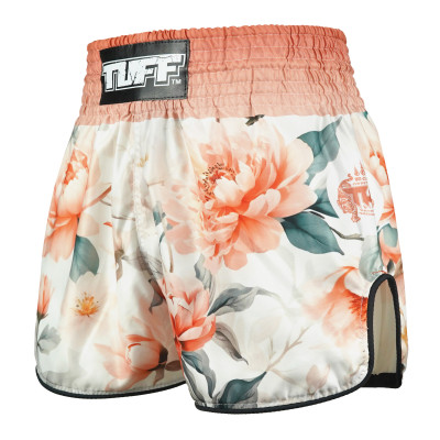 TUFF Muay Thai Boxing Shorts High-Cut Retro Style "Tub-Tim Bloom"  2