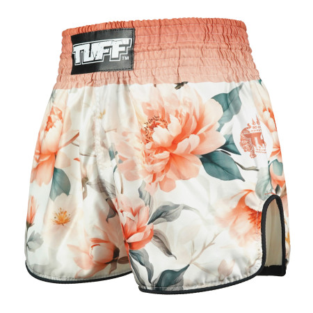 TUFF Muay Thai Boxing Shorts High-Cut Retro Style "Tub-Tim Bloom"  TUFF Muay Thai Boxing Shorts High-Cut Retro Style "Tub-Tim Bloom"