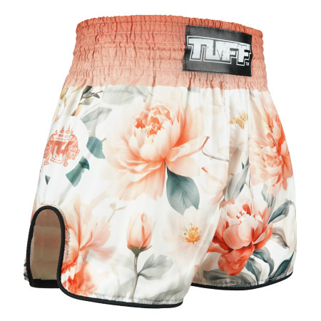 TUFF Muay Thai Boxing Shorts High-Cut Retro Style "Tub-Tim Bloom"  TUFF Muay Thai Boxing Shorts High-Cut Retro Style "Tub-Tim Bloom"