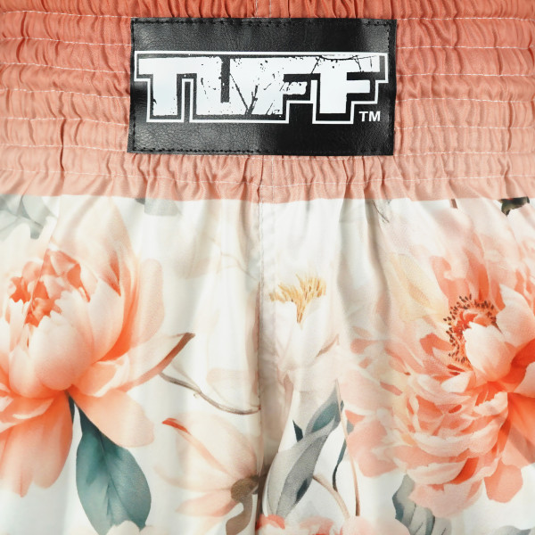TUFF Muay Thai Boxing Shorts High-Cut Retro Style "Tub-Tim Bloom"