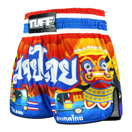 TUFF Muay Thai Boxing Shorts High-Cut Retro Style "Siam in Motion"  TUFF Muay Thai Boxing Shorts High-Cut Retro Style "Siam in Motion"