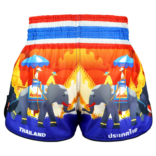 TUFF Muay Thai Boxing Shorts High-Cut Retro Style "Siam in Motion"