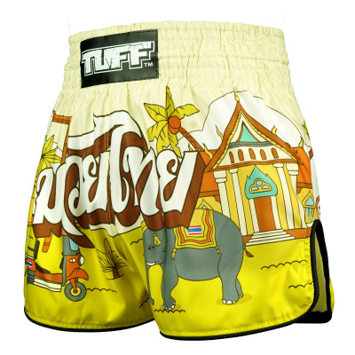 TUFF Muay Thai Boxing Shorts High-Cut Retro Style "Sunshine Journey"  2