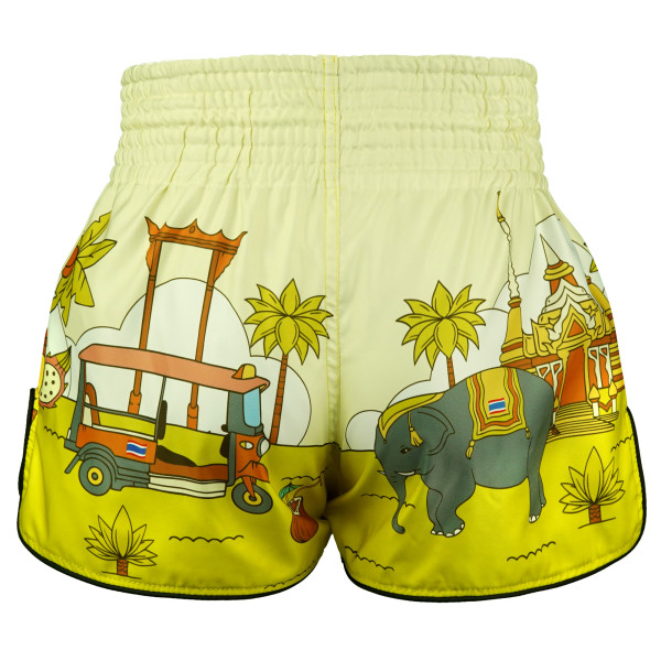 TUFF Muay Thai Boxing Shorts High-Cut Retro Style "Sunshine Journey"