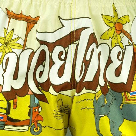 TUFF Muay Thai Boxing Shorts High-Cut Retro Style "Sunshine Journey"  TUFF Muay Thai Boxing Shorts High-Cut Retro Style "Sunshine Journey"