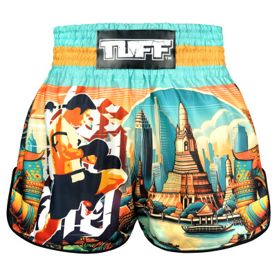 TUFF Muay Thai Boxing Shorts High-Cut Retro Style "Legacy of Thailand"