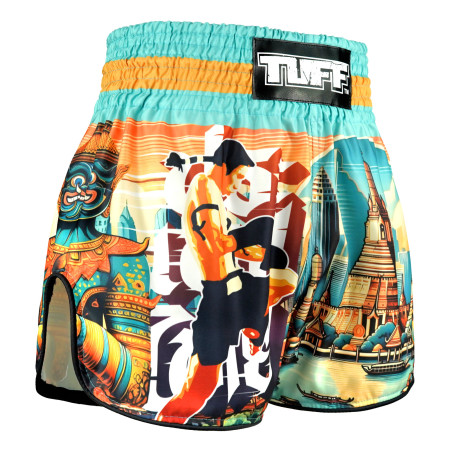 TUFF Muay Thai Boxing Shorts High-Cut Retro Style "Legacy of Thailand"  TUFF Muay Thai Boxing Shorts High-Cut Retro Style "Legacy of Thailand"