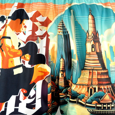 TUFF Muay Thai Boxing Shorts High-Cut Retro Style "Legacy of Thailand"  TUFF Muay Thai Boxing Shorts High-Cut Retro Style "Legacy of Thailand"
