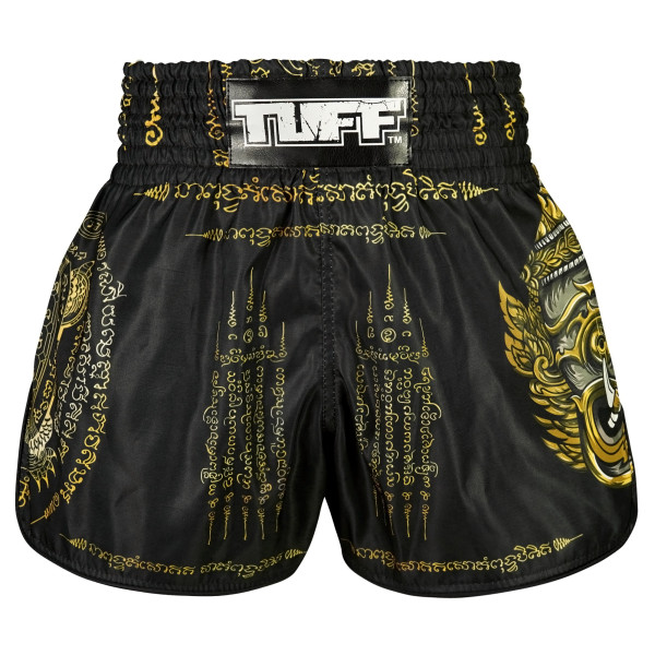 TUFF Short de boxe Muay Thai  coupe haute style rétro « Yaksa Yantra » 
