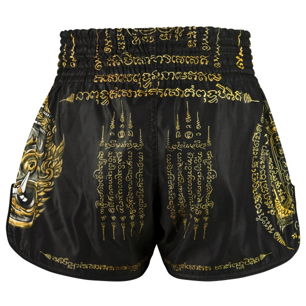 TUFF Short de boxe Muay Thai  coupe haute style rétro « Yaksa Yantra »