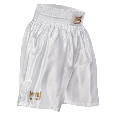 SHORT DE BOXE PRO LINE BLANC OR  2