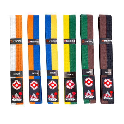 FUJIMAE Bicolor Kyokushin Belt   2
