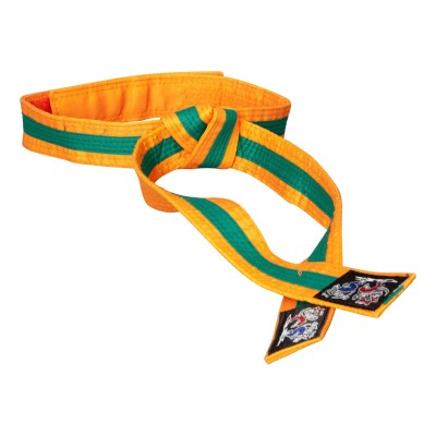 Ceinture karaté "KAMPFKATZEN" bicolore