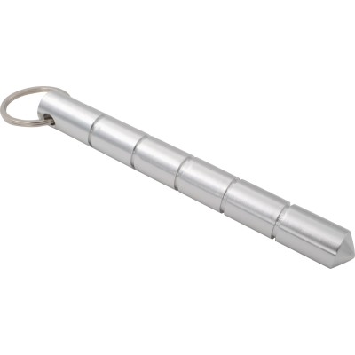 Kubotan avec une pointe en acier robuste - argent