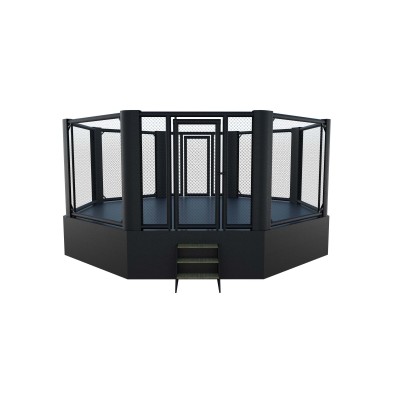 Cage MMA - 23 pouces (7 x 7 m), hauteur au sol 100 cm, longueur du panneau 114,17 pouces (290 cm), avec 2 marches et 2 portes-