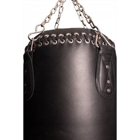 Sac de frappe, Heavy Bag "Cuir Véritable" (rempli) - noir, taille 120 cm 