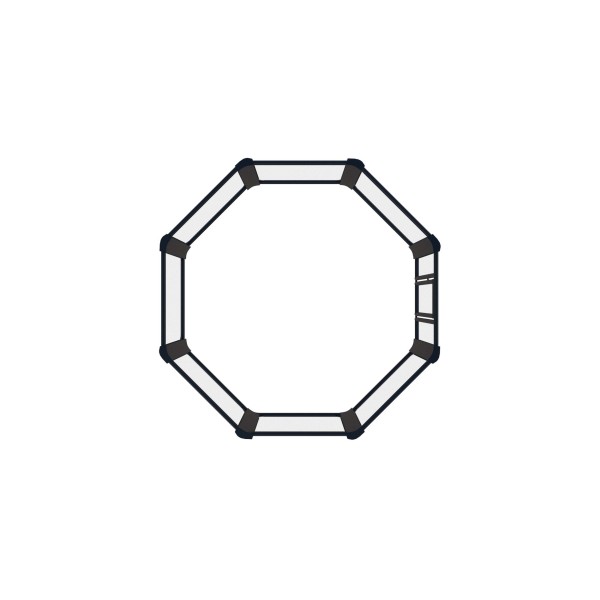 Cage MMA sans fond - 16,5 pouces (5 x 5 m) - Longueur du panneau 81,49 pouces (207 cm) 