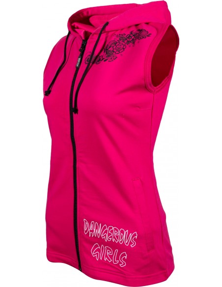 Sweat à capuche sans manches femme "Dangerous Girls"   Sweat à capuche sans manches femme "Dangerous Girls"