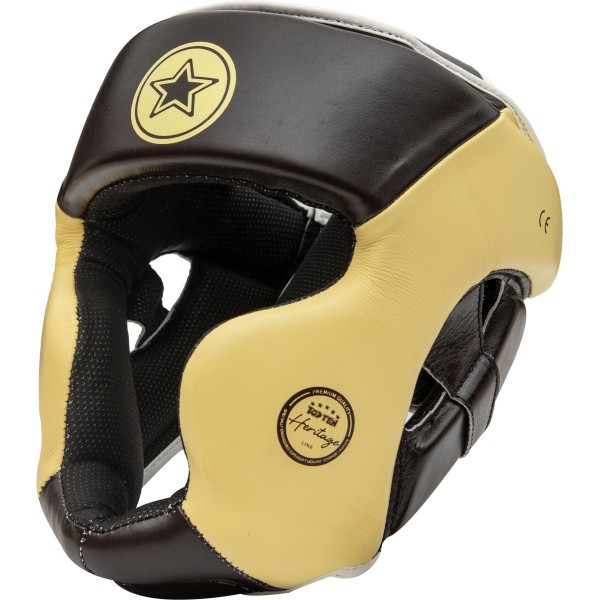 Casque "Heritage" avec protection du menton et des pommettes - brun vintage, taille M 