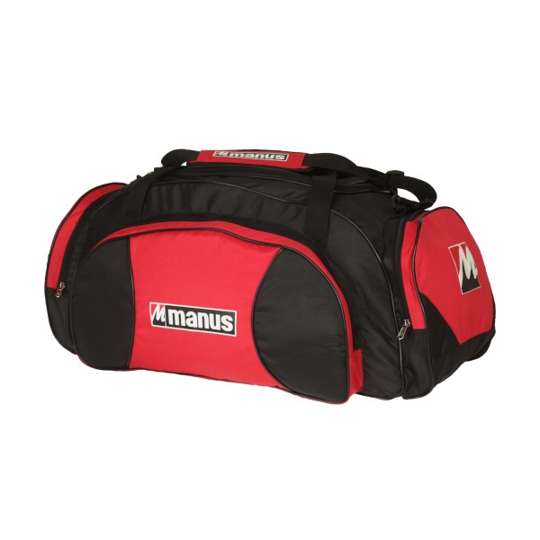 Sac de sport, sac polochon - 67 cm x 26 cm x 30 cm, noir-rouge 