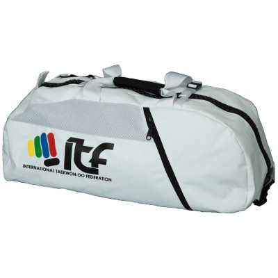 Ensemble sac à dos-sac de sport-sac polochon « ITF » - 67 cm x 36 cm x 33 cm, blanc
