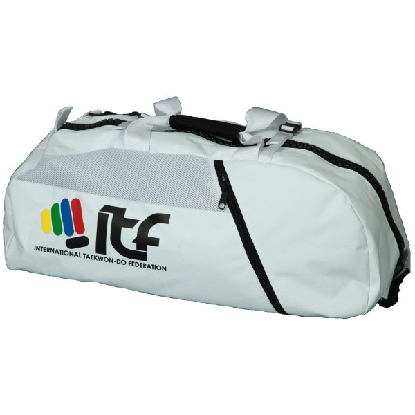 Ensemble sac à dos-sac de sport-sac polochon « ITF » - 67 cm x 36 cm x 33 cm, blanc 