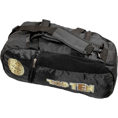 Ensemble sac à dos-sac de sport-sac polochon « WAKO » - 55 cm x 29 cm x 27 cm, noir-or  2