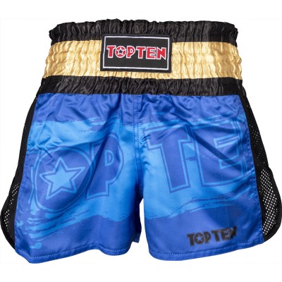 Short de kickboxing "Power Ink" - bleu  2