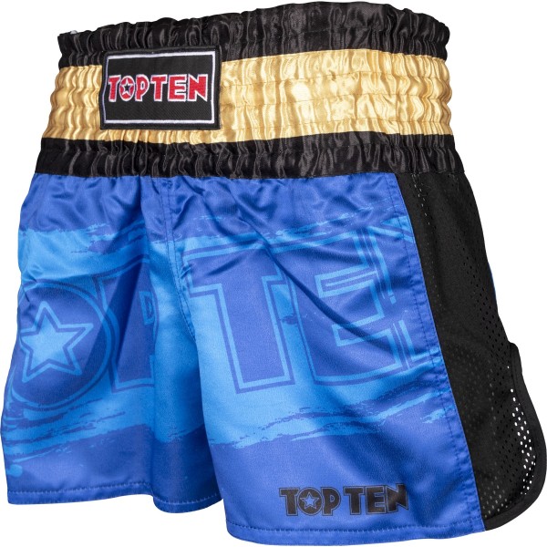Short de kickboxing "Power Ink" - bleu