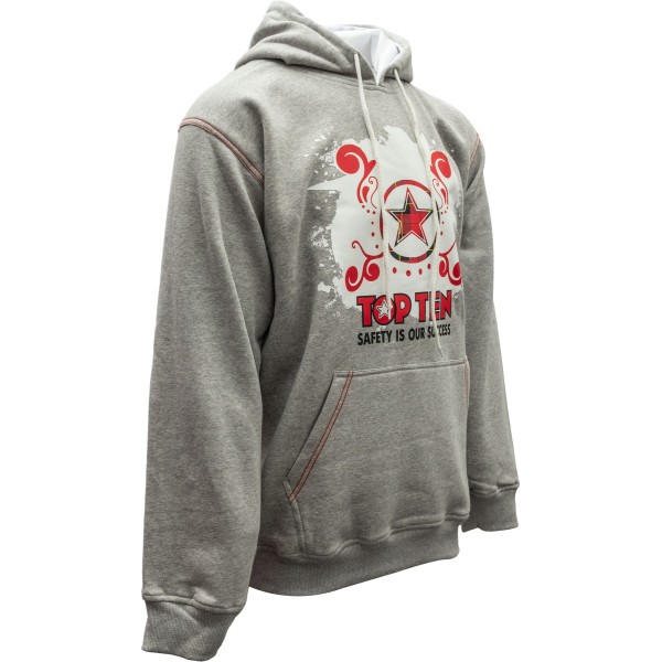 Sweat à capuche "Carreaux" - gris, taille XL 